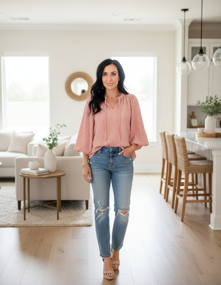 Creator at home, calm and clear about her message